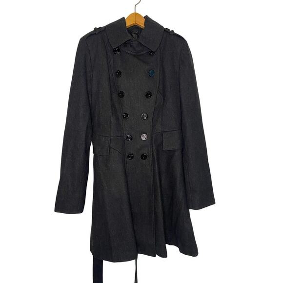 Guess Jackets & Blazers - Women's Guess Pea Coat Jacket Long Wool Blend Buttons Preppy Classic Work Large